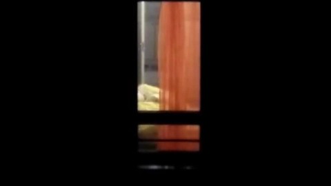 Voyeur Teen flashes in front of window