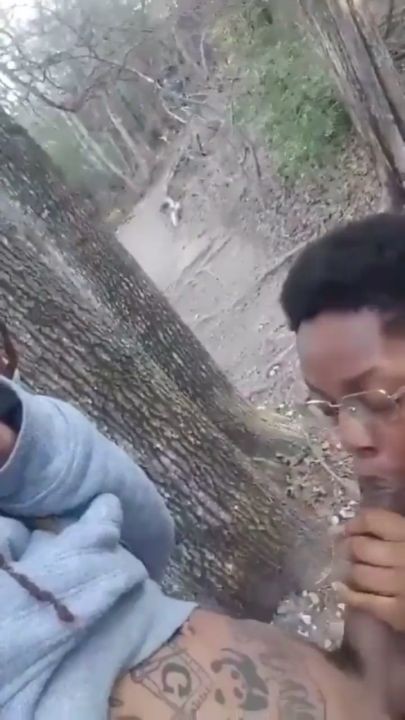 Mya gets caught deepthroating Sasquatch in the woods