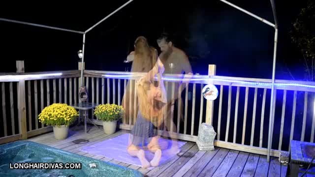 longhaired blonde milf sucks cock sexy hairjob