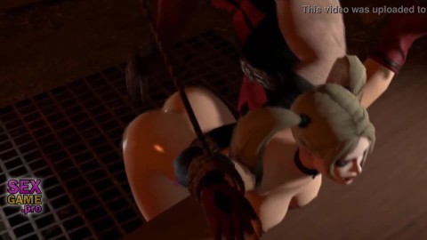 Bound Harley Quinn is fucked B D S M