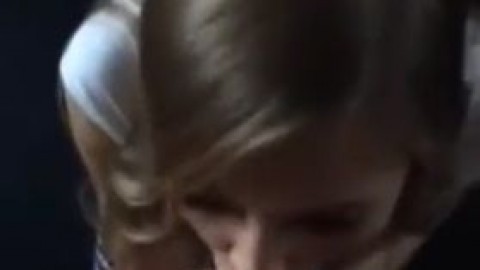 Cute  teen  given blowjob