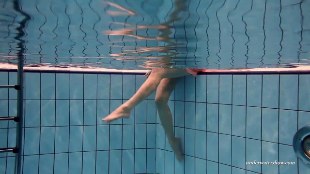 Firm big tits and red dress underwater on Duna Bultihalo