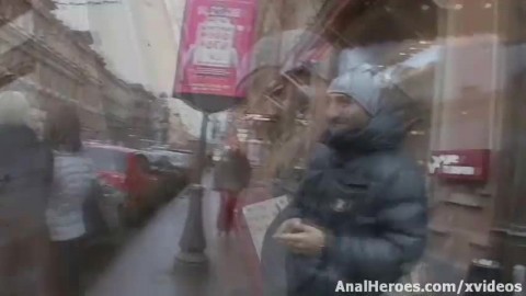 Naive Russian model gets seduced on the street and brutally ass fucked