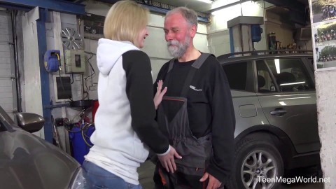 Old-n-Young.com - Daniela C - Blondie gets a special service in the garage