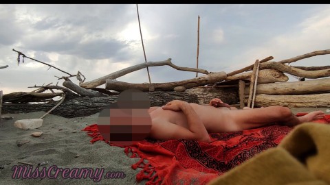 Stranger caught my girlfriend touching and masturbating my dick on a public nude beach - MissCreamy