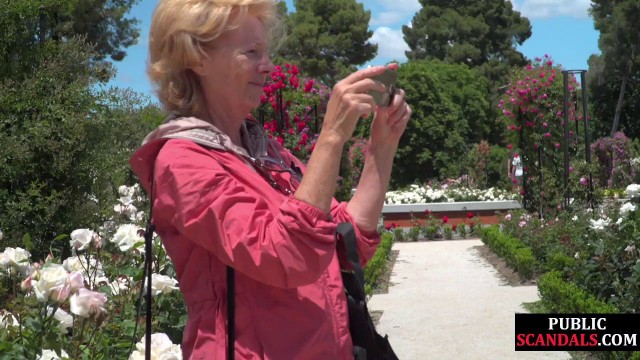 Submissive euro publicly humiliated in front of voyeurs