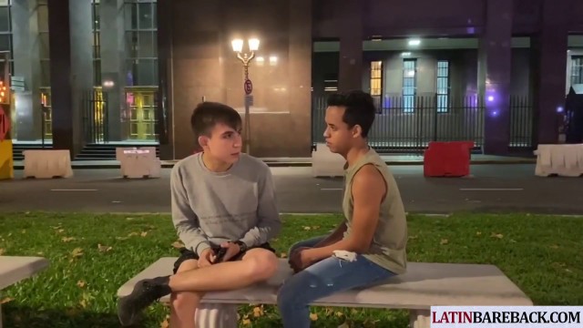 Latino twink sucking dick before barebacked for cumshot