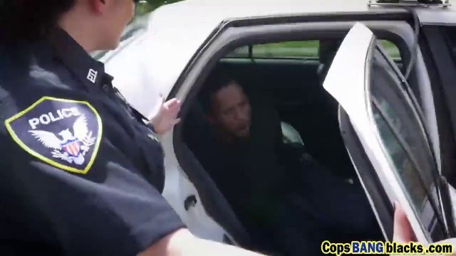 Interracial Fuck In Police Car - Threesome interracial cops blowjob fuck bbc outdoor, uploaded by Enicenti