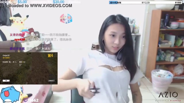 Twitch streamer japanese flashing perfect shape boobs in an exciting way