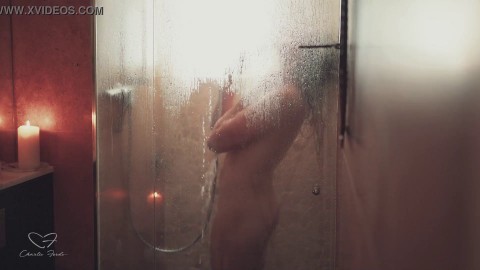 Charlie Forde enjoys herself fin the shower