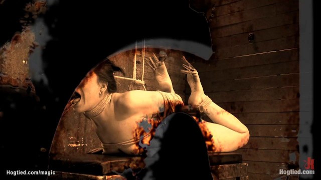 Bound naked slave hard whipped