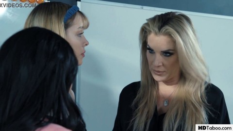 Newbie secretary having lesbian sex with arrogant boss MILF - Joanna Angel and Aliya Brynn
