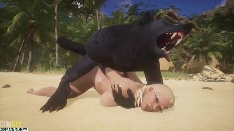Chubby bitch wants to mate too | Big Cock Werewolf | 3D Porn Wild Life