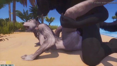 Furry Werewolf fucking hard His Bitch | Big Cock Monster | 3D Porn WildLife