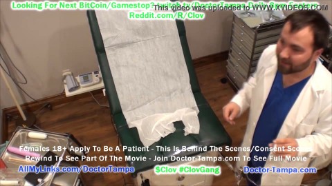 $CLOV - Become Doctor Tampa & Give Gyno Exam To Katie Cummings While Male Nurse Watches As Part Of Her University Physical @ Doc