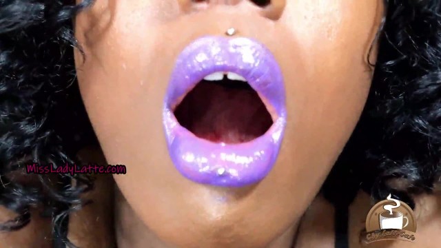 Cumming to My Purple Lips JOI Lipstick Fetish Full Lips Mouth Worship Femdom POV - Lady Latte