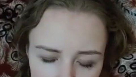 my girl with big juicy lips gives me a blowjob and swallows cum