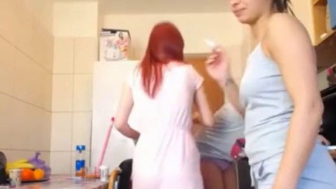 Family (3 step Sisters) Doing Sex With in Kitchen At Home, Sweet n New Taste Experience (Full Sex Tape)