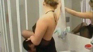 Hot Russian Blonde Teen In Pantyhose Fucked In Bathroom While She Is Fixing Makeup