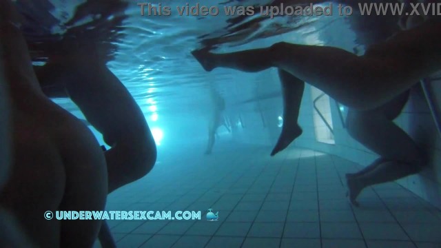 Hidden pool video: Jet stream masturbation with water pressure and husband wants to help for underwater sex in the public pool, uploaded by ene1das