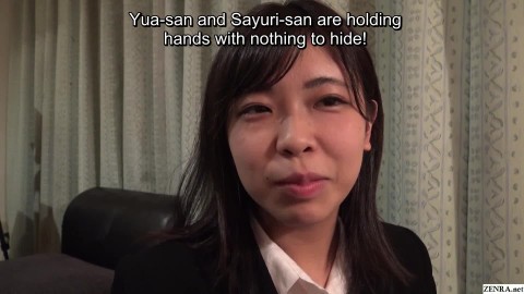 Japanese female employee joins a passionate lesbian orgy