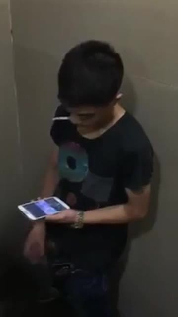 Chinese boy in toilet