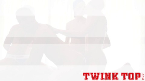 TWINKTOP - Muscular gangbanged by four hung twinks