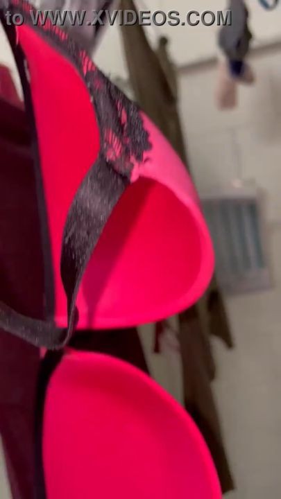 Laundry Room Cumshot on hot young Neighboors Bra