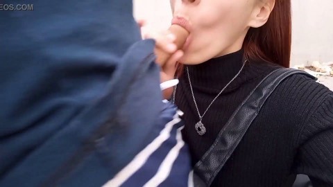 Risky public blowjob and fuck on the street next to the train station and in front of the police - @lynnscreamreal Public Advent