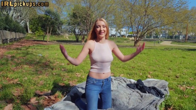 Pickedup 19yo blonde pussy fucked outdoor in POV for cash