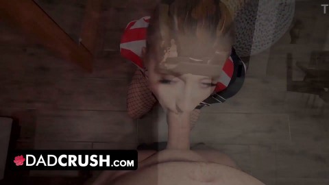 DadCrush - Beautiful Busty Teens Anna Claire Clouds & Laney Grey Take Turns Riding Big Cock