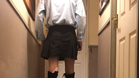 Darren,skirt,stockings and boots outed.MOV