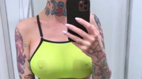 she powerful squirting on the mirror, a crazy slut with big tits
