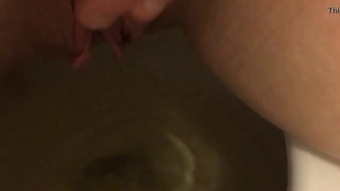 Stare at my pretty feet and pussy while on toilet