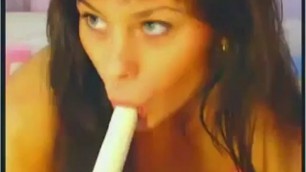 Sexy gf Sucks Her Dildo and Slides it Into her Tight Cunt