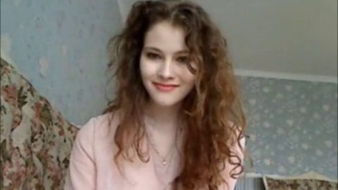 Cute Teen With Curly Hair Masturbating