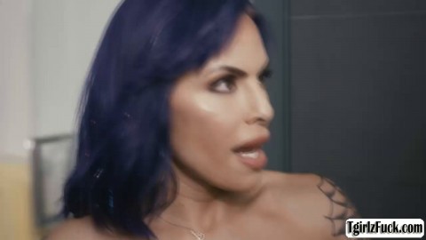 Latina tbabe Foxxy and Melanie enjoys interracial anal sex