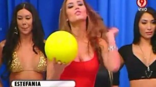 Sexy up skirt video of a tv girl bowling in mini dress