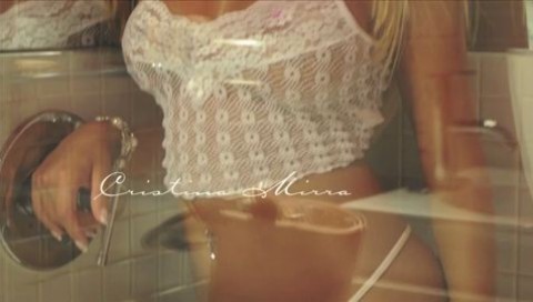 Cristina Mirra getting wet in the shower 
