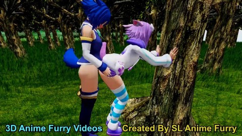 Anime Bunny Girls - Neptune Aqua By The Tree In The Forest - Anal Version
