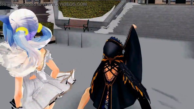 MMD damsel and futanari sing and dance