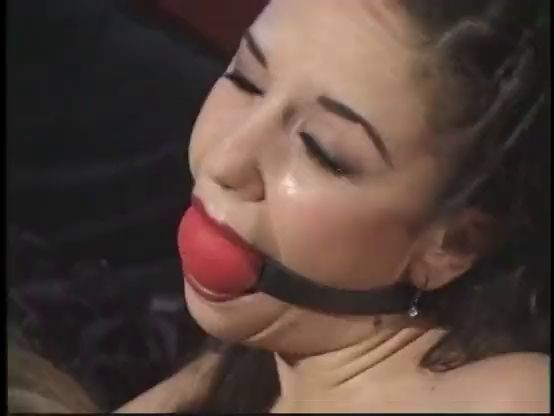 Darkhaired submissive babe Jewell Marceau must fuck with gag kept her mouth shut gorgeous blonde beauty Briana Banks during feti