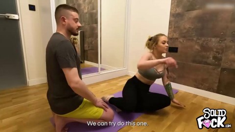 Stepsister Needed help during Yoga but got Fucked instead