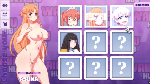 Waifu Hub [Hentai parody game PornPlay ] Ep.7 Asuna Porn Couch casting - from ass to mouth deepthroat