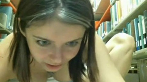 Horny teen masturbates in the library - Pornmaki.com