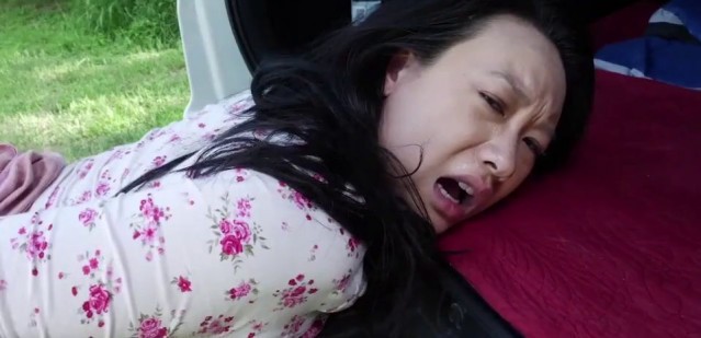 Young sexy petite Chinese Asian girl gets creampie on outdoors by the best interracial BBC