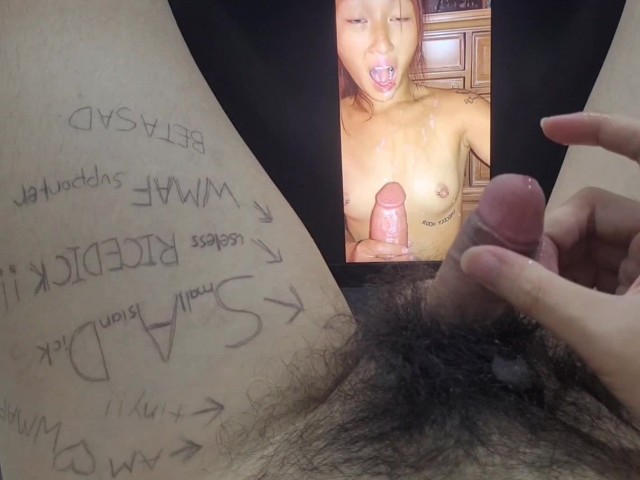 Asian guy jerks off and cums to WMAF