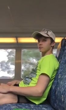 Cute Boy Has A Risky Wank On The Train