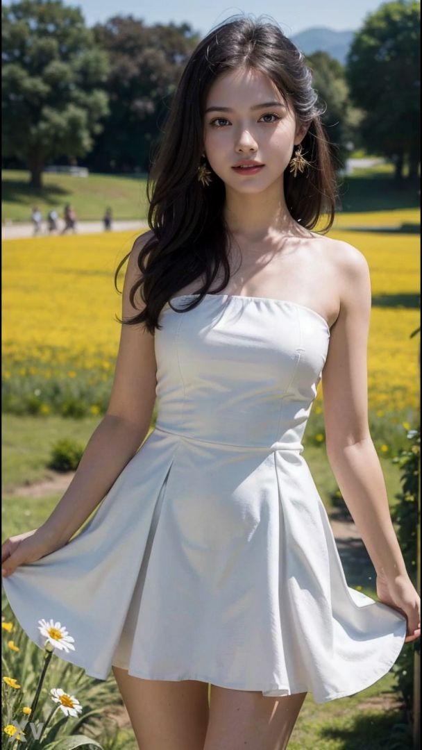 Sexy Busty Korean Girl in Sundress