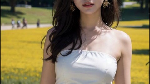 Sexy Busty Korean Girl in Sundress